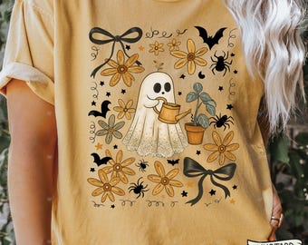 Funny Plant Ghost Comfort Colors T-shirt, Spooky Halloween Gardener Gift