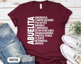 Abuelita Spanish Adjective T-Shirt, Gift For Grandma
