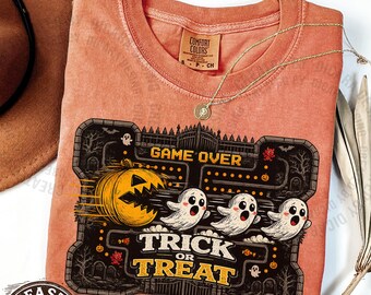 Funny Halloween Pumpkin Shirt, Trick Or Treat Retro Halloween Graphic Tee, Spooky Season Sweatshirt, Fall Halloween Gift
