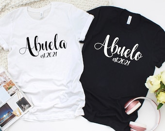 Abuela Abuelo Spanish Grandparent Announcement Shirt