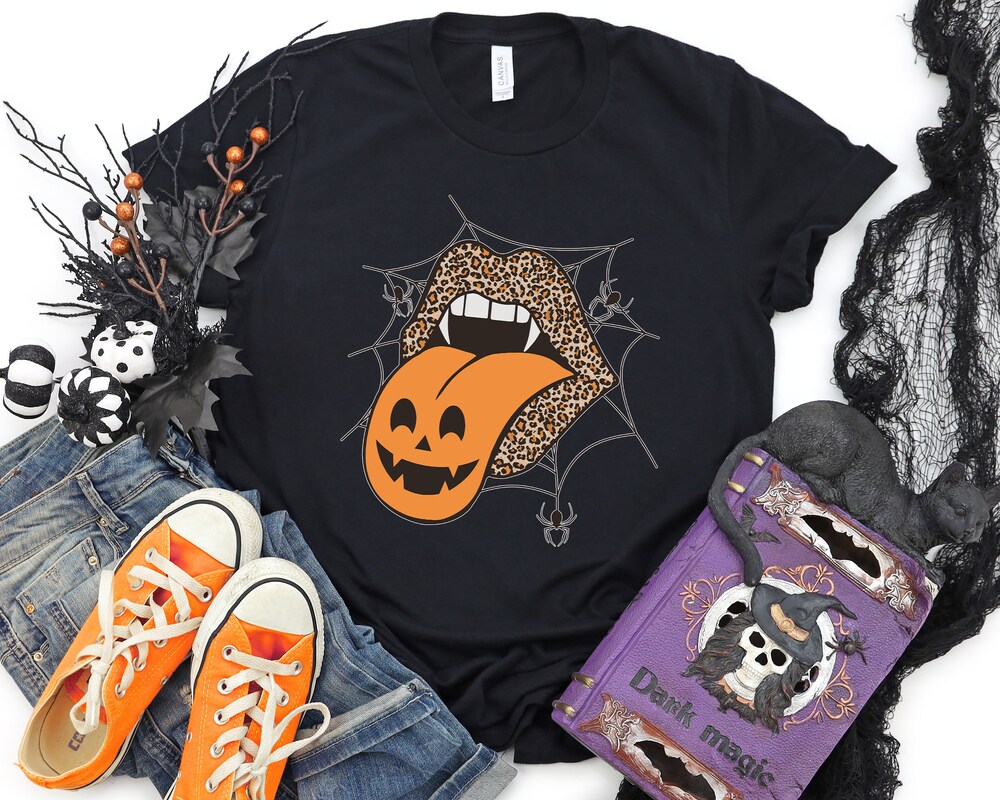 Leopard Lips Halloween Shirt, Cute Halloween Shirt, Halloween Shirt,Halloween Party Shirt, Halloween Gift, Halloween Gift, Halloween Vibes Moderndaydecors