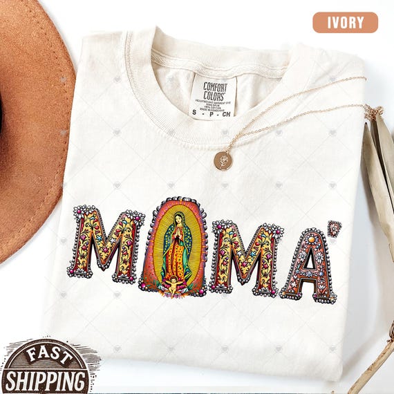 Comfort Colors® Mama Shirt for Mother's Day Shirt, Dia De Las Madres, Latina, Mexican Shirt, Virgin Mary Mexican Mom, Gift for Latina Mama