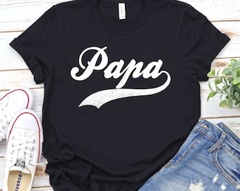 PAPA T-shirt Papa Shirt tops and tees, Left chest, Personalized Grandpa tee, Papa Father's Day gift, You Pick Year Custom Papa Shirt