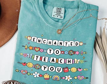 Teacher Shirt, Teacher Comfort Colors® Shirt, Teacher Friendship Bracelet Shirt,Teacher Appreciation Gifts,Back to School,Enchanted to Teach