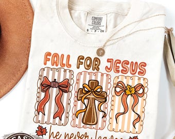 Comfort Colors Fall For Jesus T-Shirt, Christian Thanksgiving Shirt