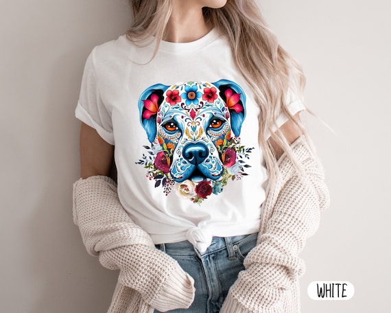 Pitbull Mom Sugar Skull Shirt- Funny Gothic Dog Mom Dad Gift Pitbull Mom Sugar Skull Shirt- Funny Gothic Dog Mom Dad Gift