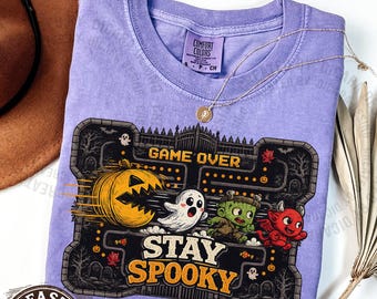 Funny Halloween Pumpkin Shirt, Stay Spooky Ghost Sweatshirt, Retro Halloween Tee, Fall Vibes Halloween Gift