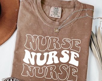 Groovy Nurse Shirt, Comfort Colors® Nurse Tee,RN LPN, Nurse Life Registered Nurse, New Future Nurse, Nursing School Student Grad Retro Nurse