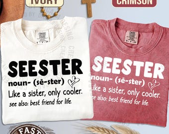 Comfort Colors®Seester Noun Shirt, Seester Definition Tshirt, Best Sister Gift ,Funny Saying shirt,Funny Saying Shirt, Gift for Christmas