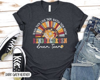 Retro Kindergarten Crew Shirt, Teacher Team Unisex Tee