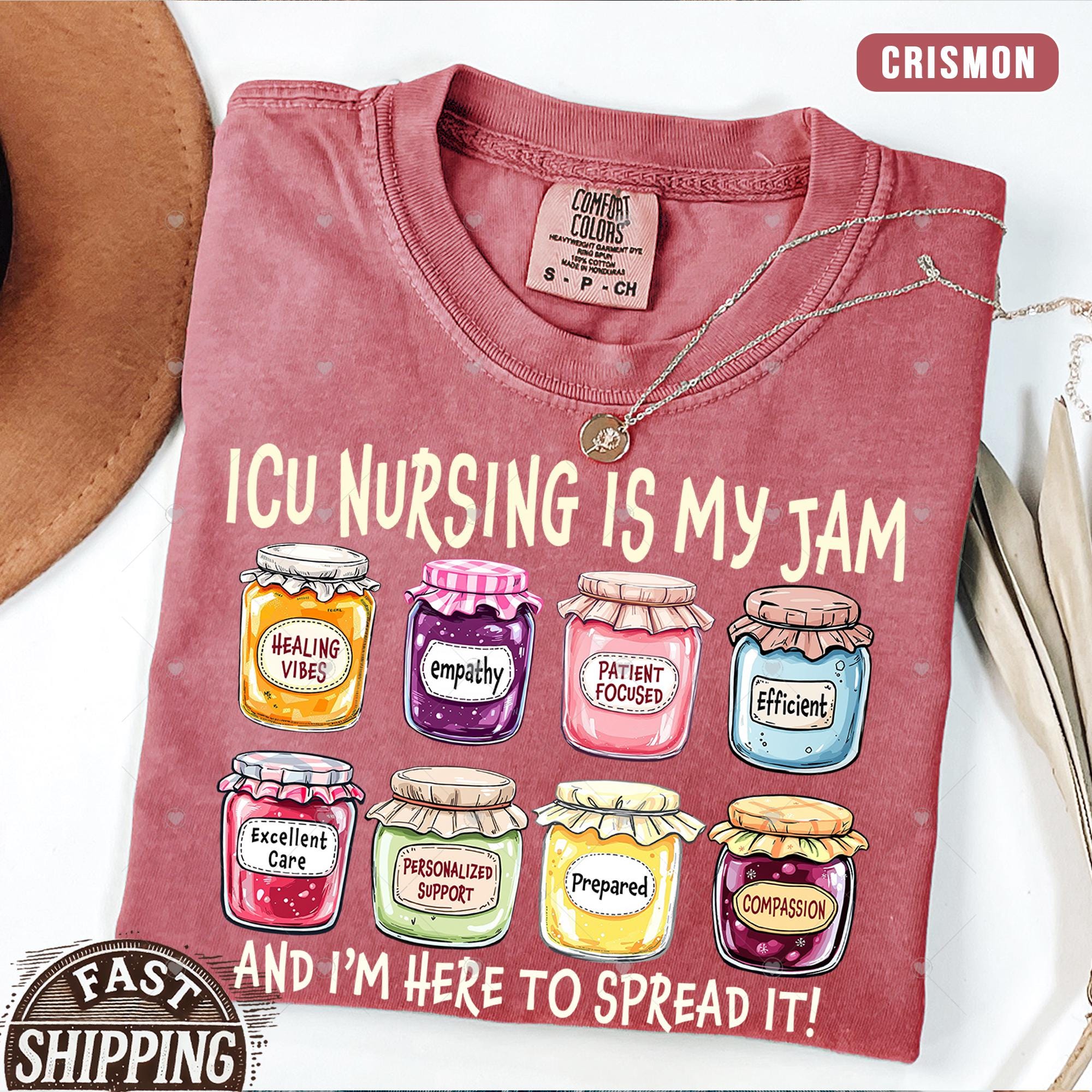 Comfort Colors® ICU Nurse Shirt, Nursing T-Shirt, School Grad Gift for Intensive Care Unit Nurse, Nursing School, New Nurse Appreciation Tee