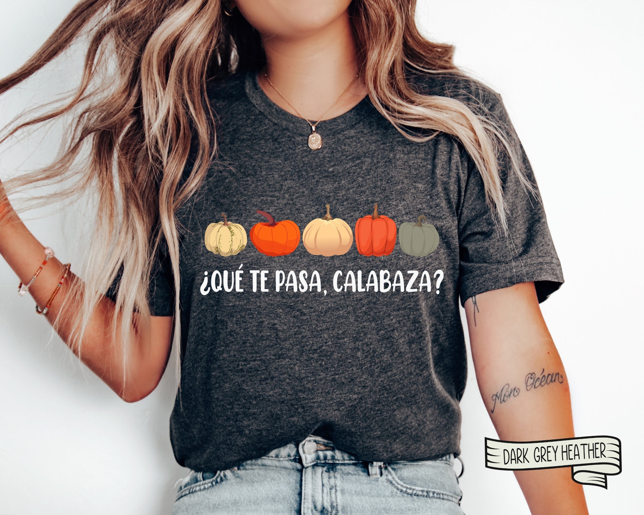 Qué Te Pasa Calabaza Spanish ,immersion Teacher October Doodle Pumpkins  Shirt for Spanish,teacher Bilingual,teacher Dual Language Fall Tee 