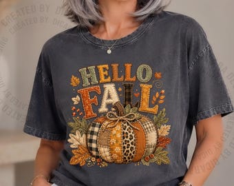 Hello Fall Comfort Color Shirt, Fall Is My Favorite Color Tee, Autumn Watercolor Tree Top, Front And Back Fall Graphic, Thanksgiving Gift
