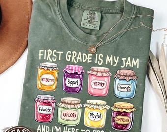 Comfort Colors First Grade Teacher Shirt, Elementary School Tee