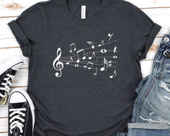 Music Shirt Music Lovers Gifts Music Notes Shirt Piano Gift - Etsy
