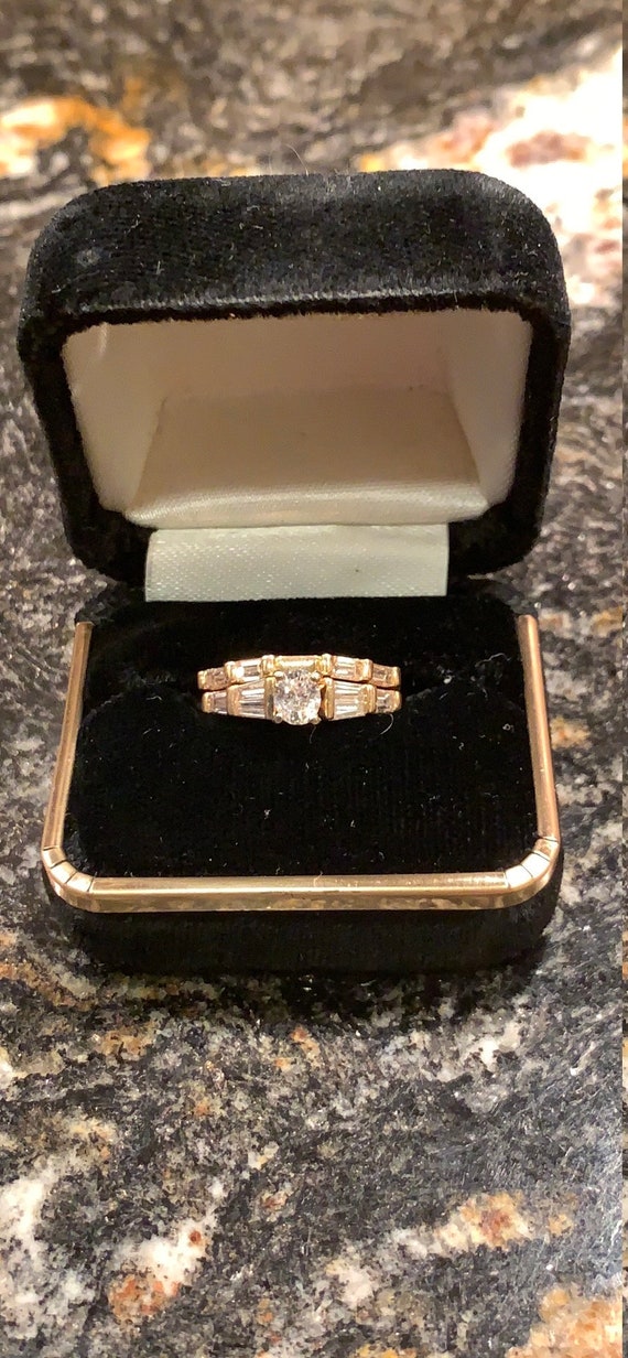 14k Gold and Diamond Engagement Set