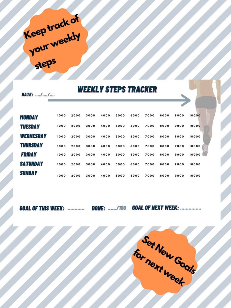 Steps Tracker Steps Tracker printable workout planner | Etsy