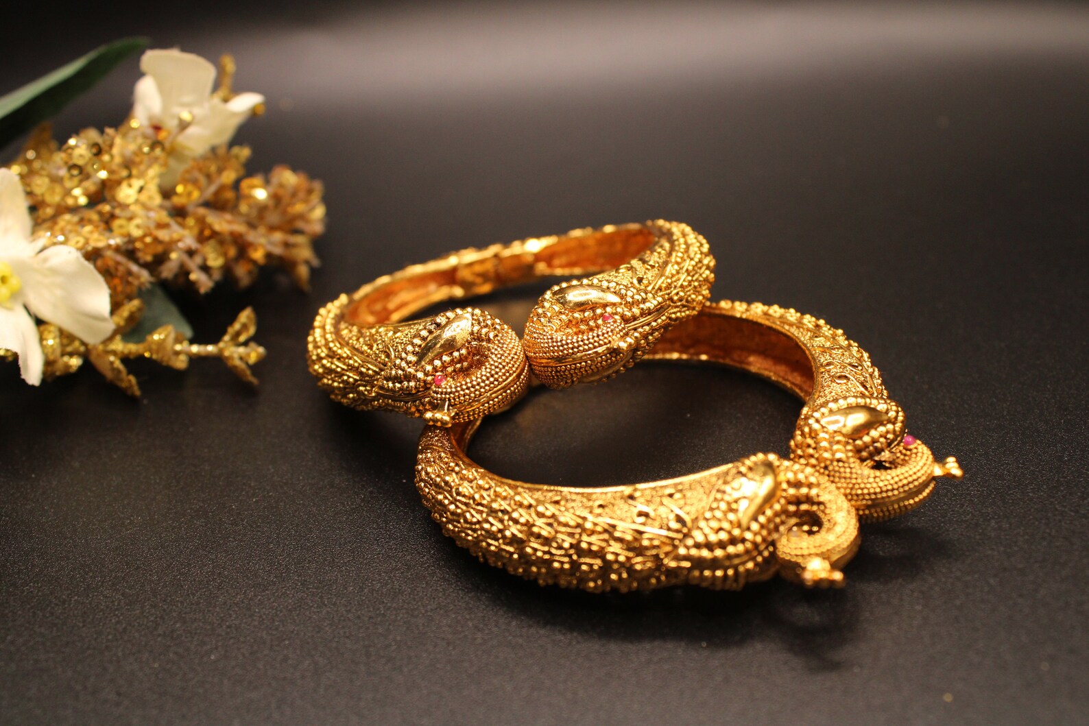 Gold Peacock Bangle Kada Bangle Bridal Bangles India Etsy