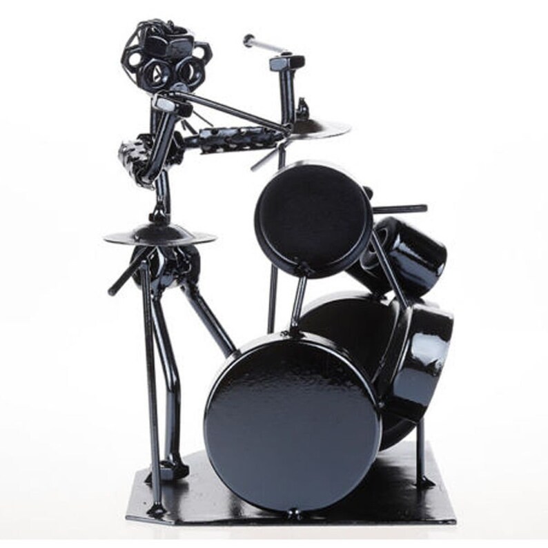 Metal Art Nuts and Bolts Decor Sculpture Rock Band Drummer Etsy