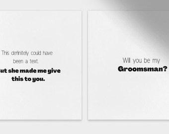 Minimalistic Groomsman card Will you be my Groomsman?