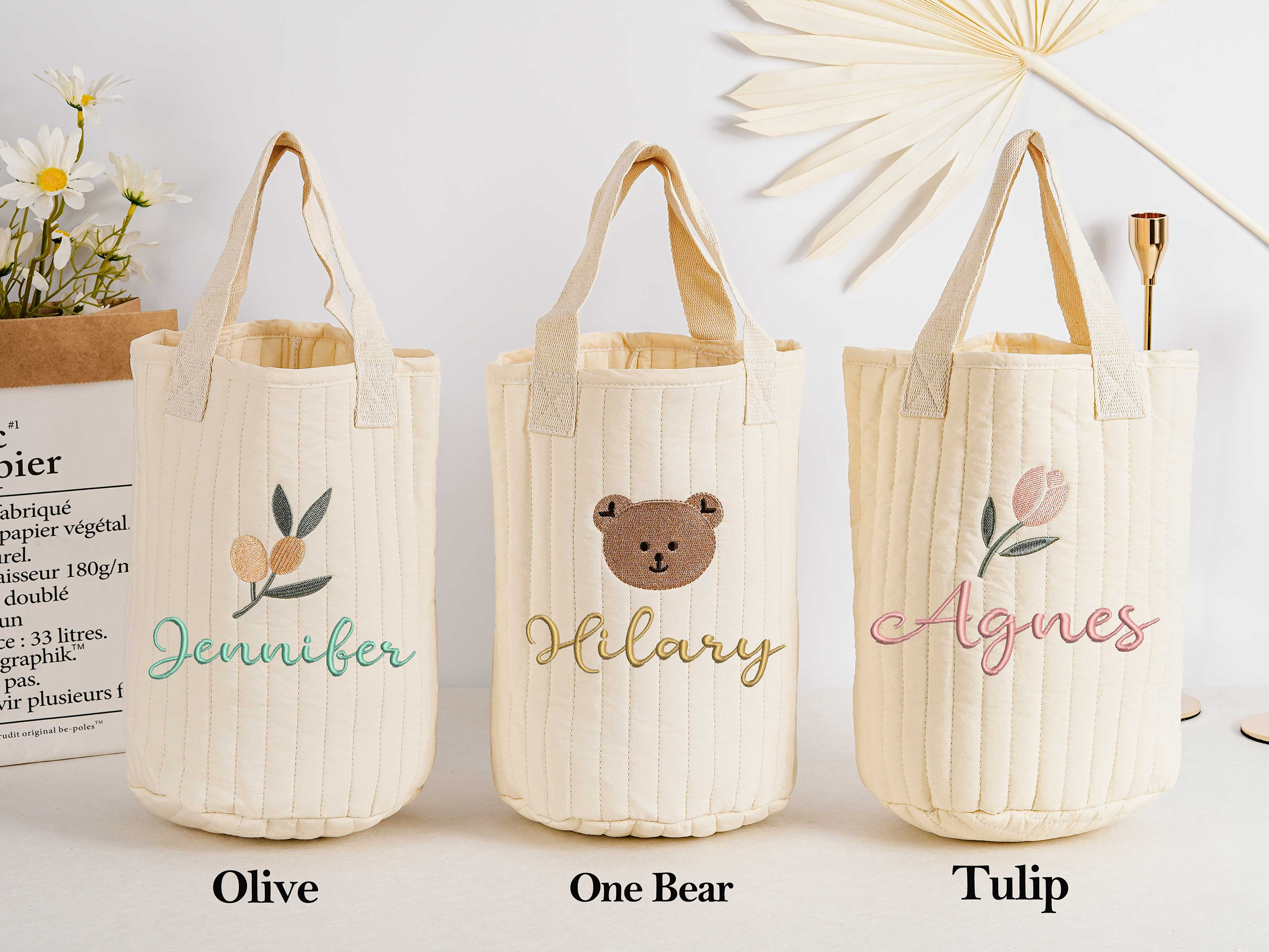 Embroidery Baby Nappy Bag, Diaper Bag, Pram Bag,Baby Caddy Organiser, Baby Shower Gift