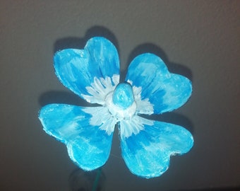 Blue clay flower