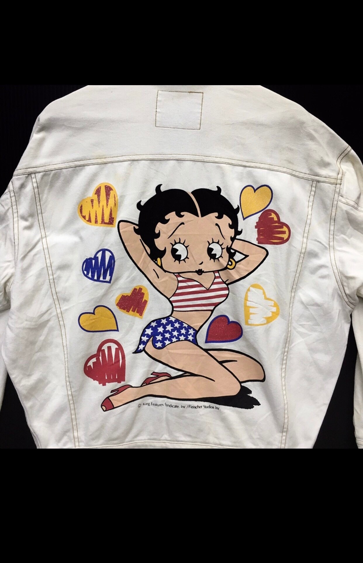 Rare Vintage Betty Boop Cotton Jacket Big Print Betty Etsy