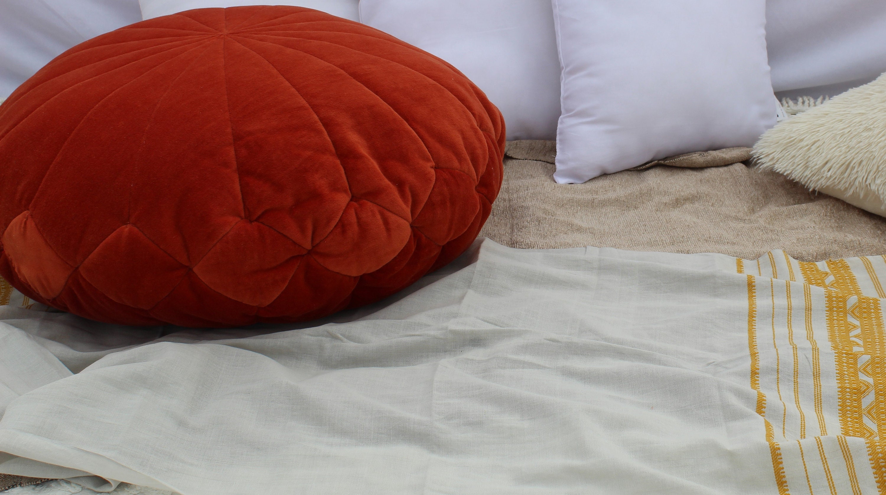 24 Inch Burnt Orange Large Floor Pillows. Velvet Pumpkin Etsy Australia