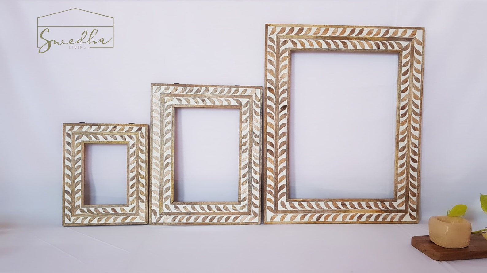 Handmade wood inlay picture frame wooden photo frame white Etsy