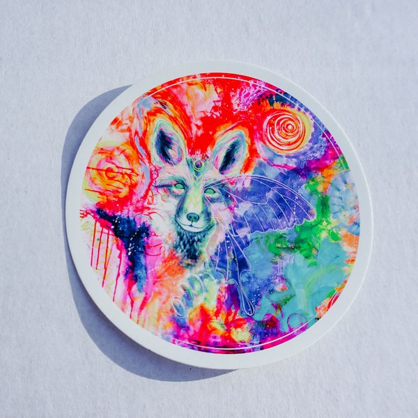 Honouring the Goddess - Intuitive Fox Lisa Hau Art Print Weather Resistant Sticker (1pc)