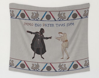 LATIN No, I Am Your Father Quote Medieval Bayeux Tapestry | Star Wars Middle Ages Meme Wall Hanging Decor Gift | Meme Tapestry