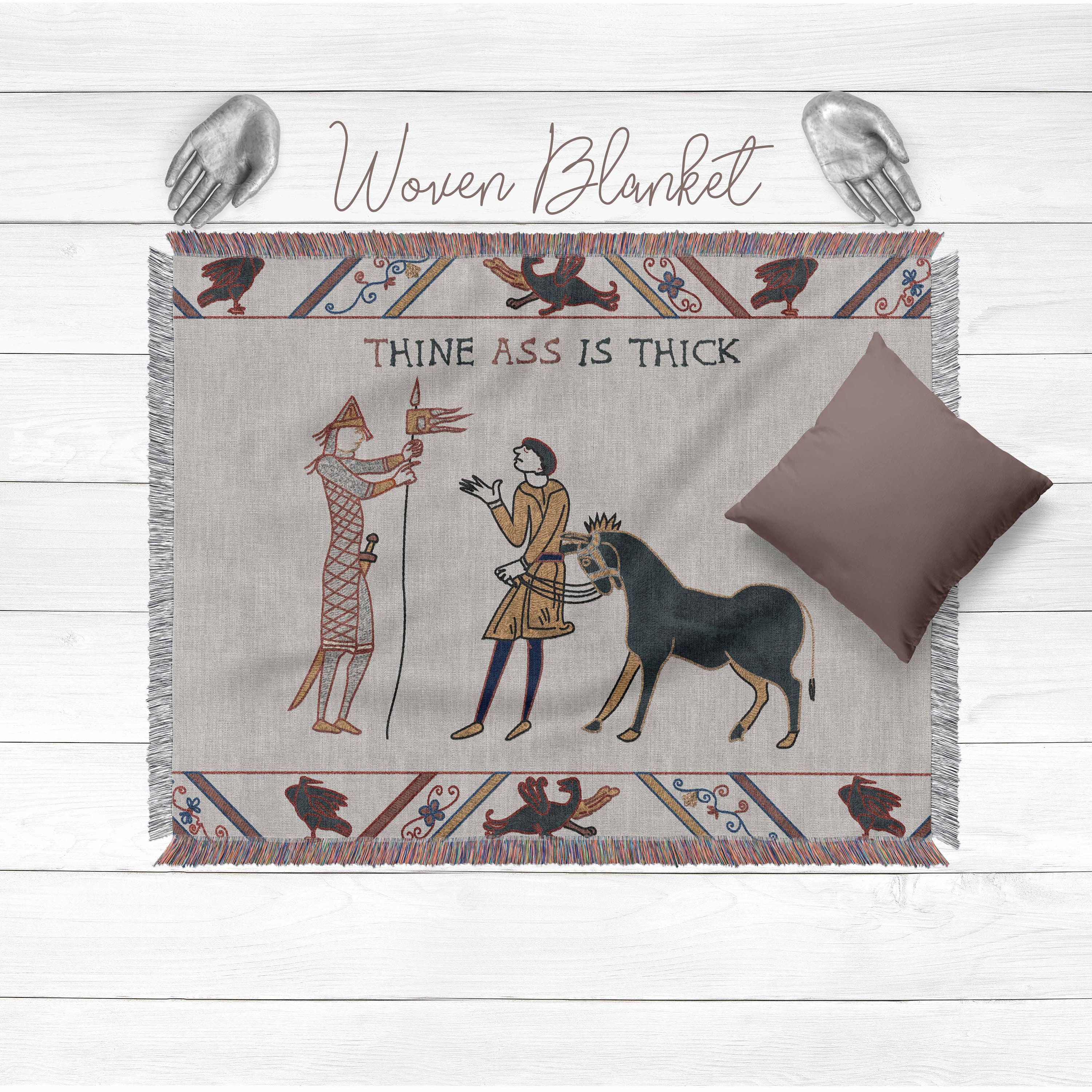 Medieval Bayeux Tapestry | Middle Ages Meme Gift | Funny Tapestry Woven Blanket