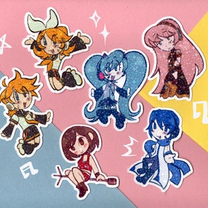 Vocaloid Holo Sparkle Stickers!