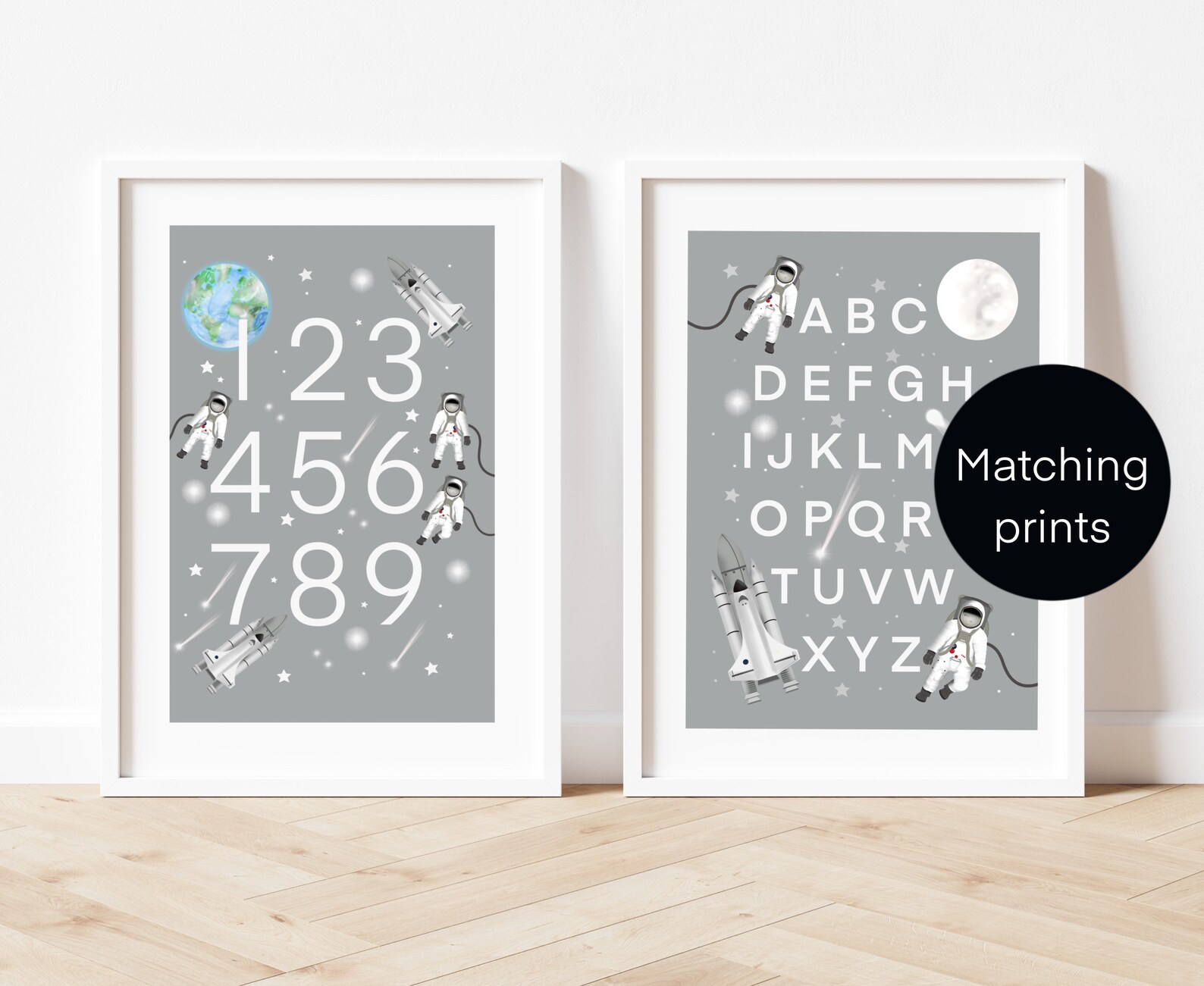 Rocket and Astronaut Prints Outer Space Posters Kids | Etsy