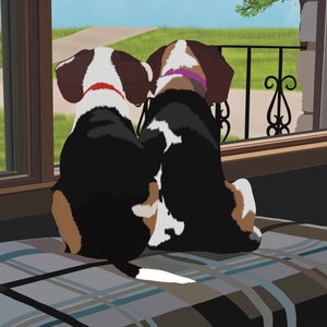 Custom Digital Illustration With detailed Background, Pet portrait, dog portrait, cat portrait, custom digital portrait, ready in 24hours
