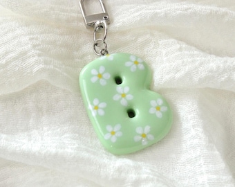Handmade Polymer Clay Bubble letter keychain, Personalized Bubble Letter Keychain, Custom Initial Keychain, Bag Charm, Custom Name Gift
