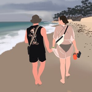 Custom Faceless Portrait: Detailed Background, Couple, Family, Pet (Digital File) image 2