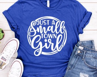 Just a Small Town Girl Ladies Glitter Short Sleeve V-neck - Etsy