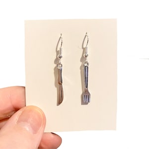 Knife & Fork Earrings, Edgy Earrings, Weird Earrings, Funny Earrings, Funky Earrings, Novelty Earrings, Cool Earrings, Mens Earrings