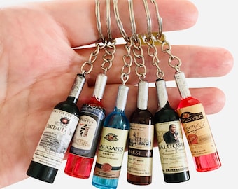 Porte-clés bouteille de vin, Cadeaux pour amateur de vin, Charm de sac fantaisie, Cadeaux vin, Cadeaux rigolos pour elle, Cadeaux pour les moins de 10 ans