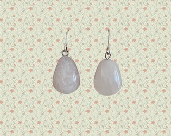 Rose Quartz Drop Earrings, Rose Quartz Teardrop Earrings, Rose Quartz Dangle Earrings, Rose Quartz Drop Earrings, Unique Gift For Her