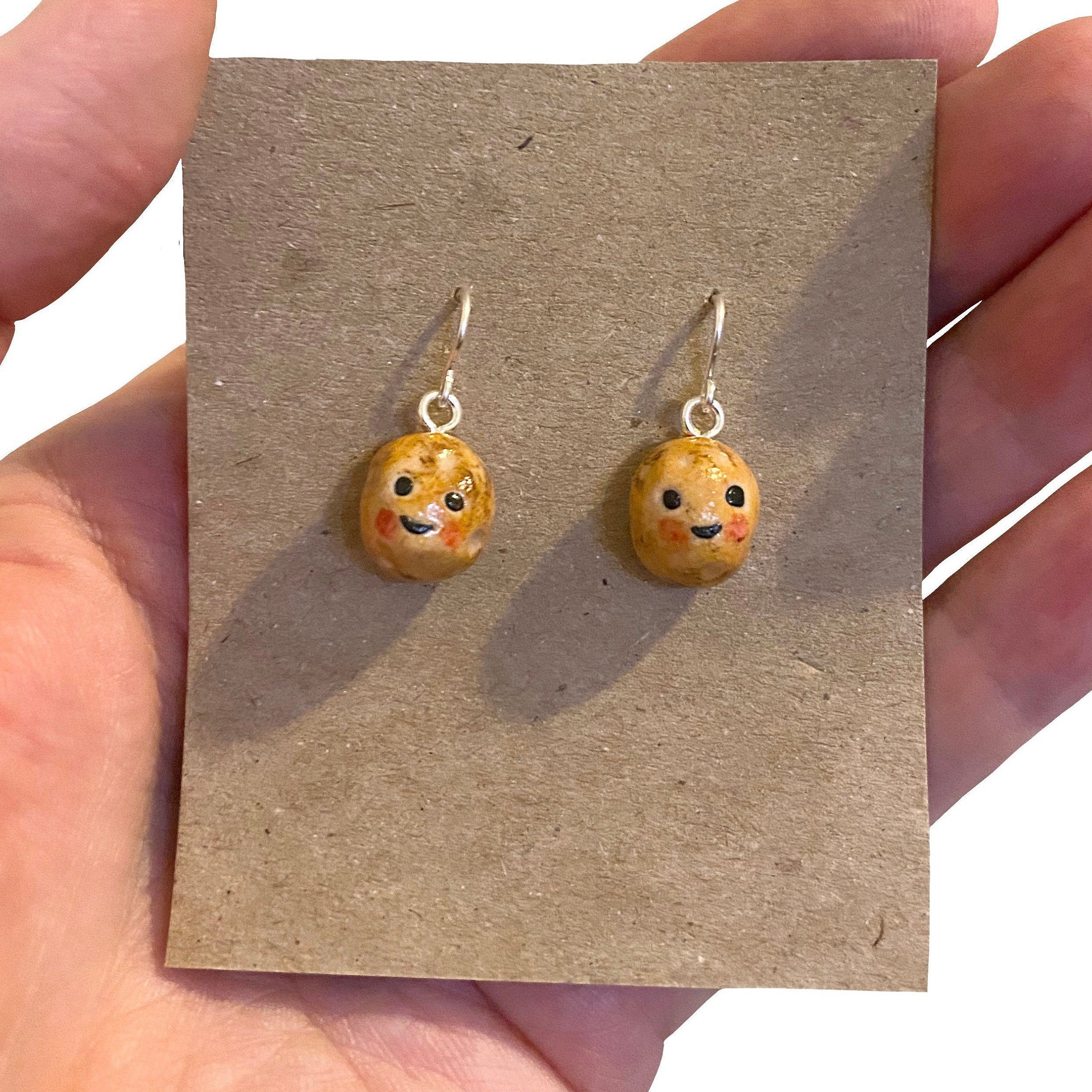 Funny Earrings Cute Potato Earrings Weird Earrings Quirky Etsy