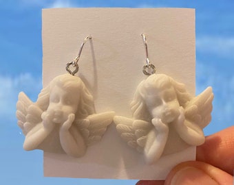 Angel Earrings, Silver Plated Wires, Fairycore Gift