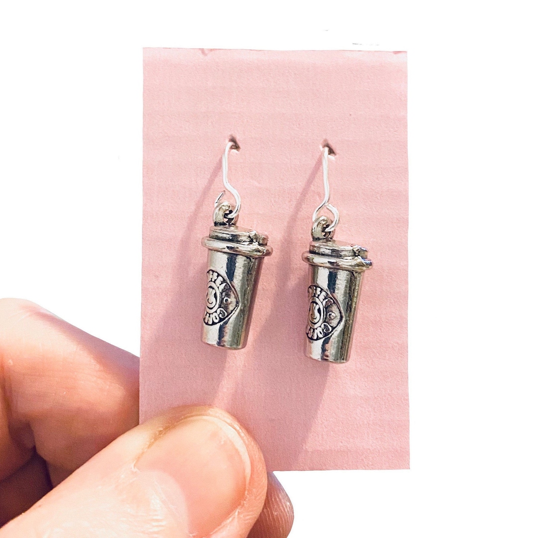 Weird Earrings, Novelty Earrings, Quirky Earrings, Coffee Cup Earrings