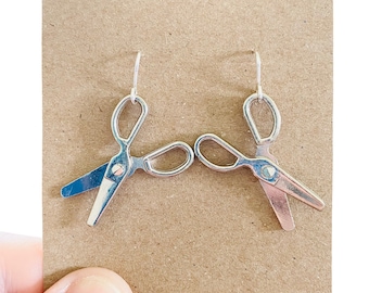 Edgy Earrings, Weird Earrings, Punk Earrings, Scissors Earrings, Hairdresser Gifts, Hair Stylist Jewellery, Novelty Earrings, Funky Earrings