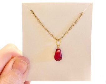 Pomegranate Necklace, Gold Hades Persephone Greek Mythology Necklace