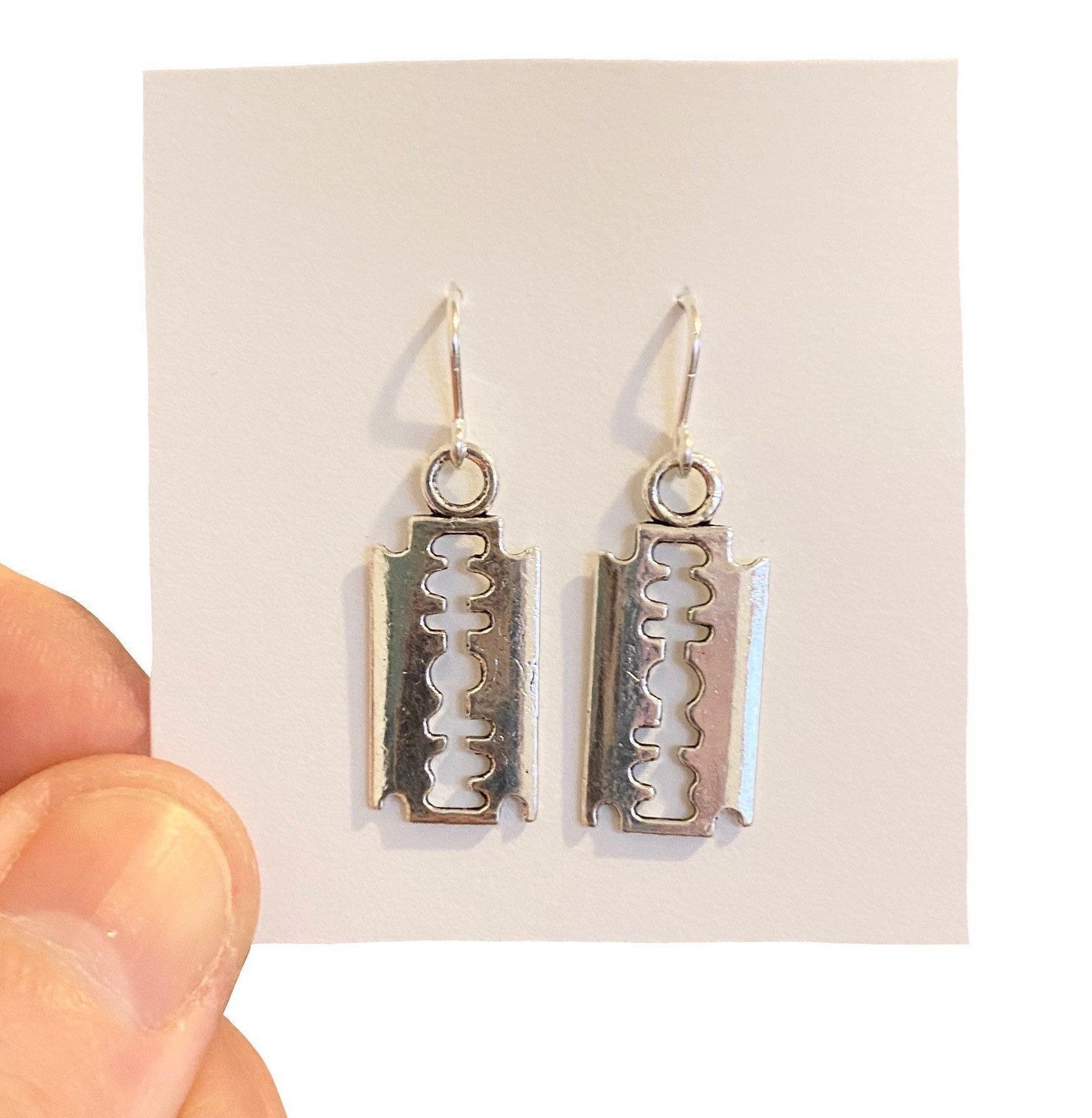 Weird Earrings Razor Blade Earrings Cool Earrings Funny Etsy