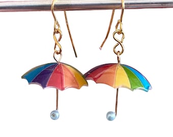 Pride Earrings, Gold Plated Wires