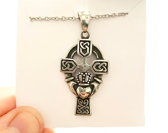 Celtic Cross Necklace, Gift For Boyfriend, Chunky Cross Necklace, Gift For Dad, Cross Pendant Necklace For Men
