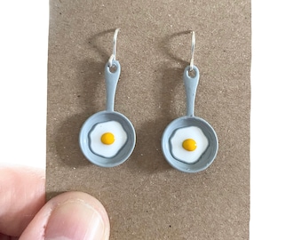 Spiegelei Ohrringe, Spiegelei Ohrringe, lustiges Schmuckgeschenk für sie, Neuheit Geschenk, Geschenke unter 10